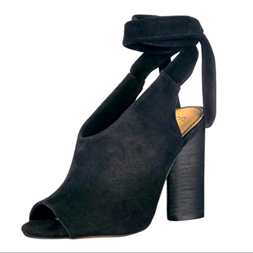 Splendid Navarro Ankle Wrap Black Sandal Heels 6